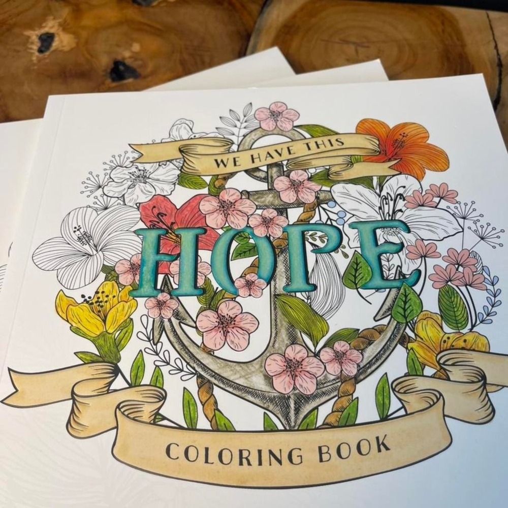 Colouring book featuring inspirational quotes and Bible verses